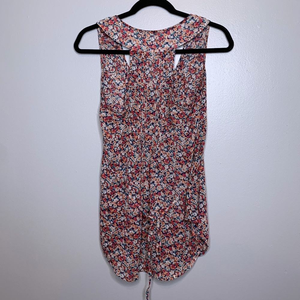 American Rag - Sheer Flowy Floral Muted Racerback - Picture 2 of 4